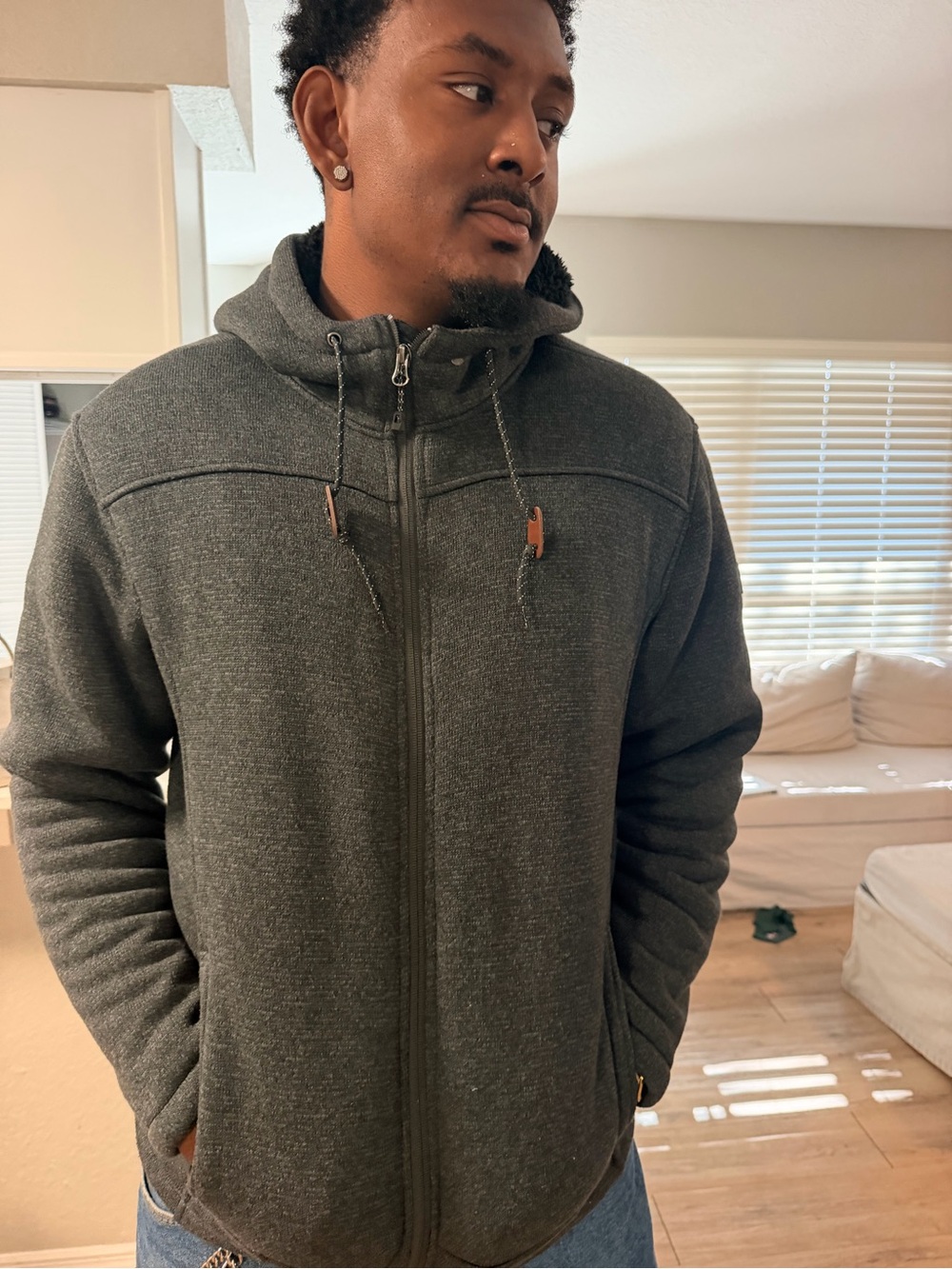 Rugged Elements Men’s L Gray Full Zip Fleece